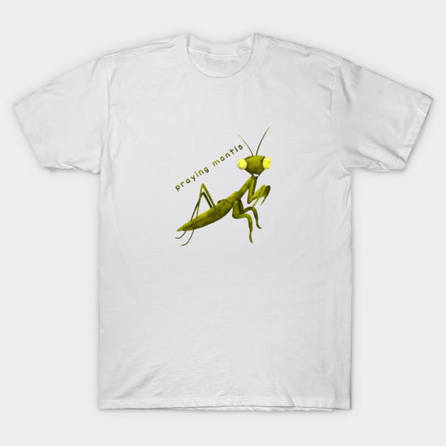 Cute praying mantis insect Liam Fitzpatrick T-Shirt by Liam Fitzpatrick 